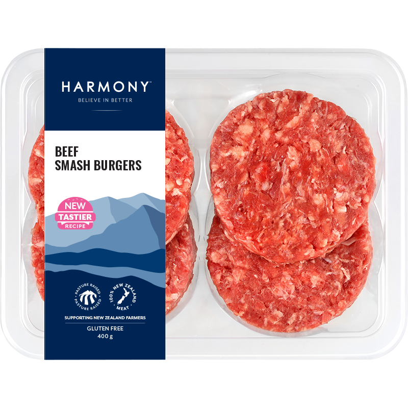 Harmony Beef Smash Burgers 400g
