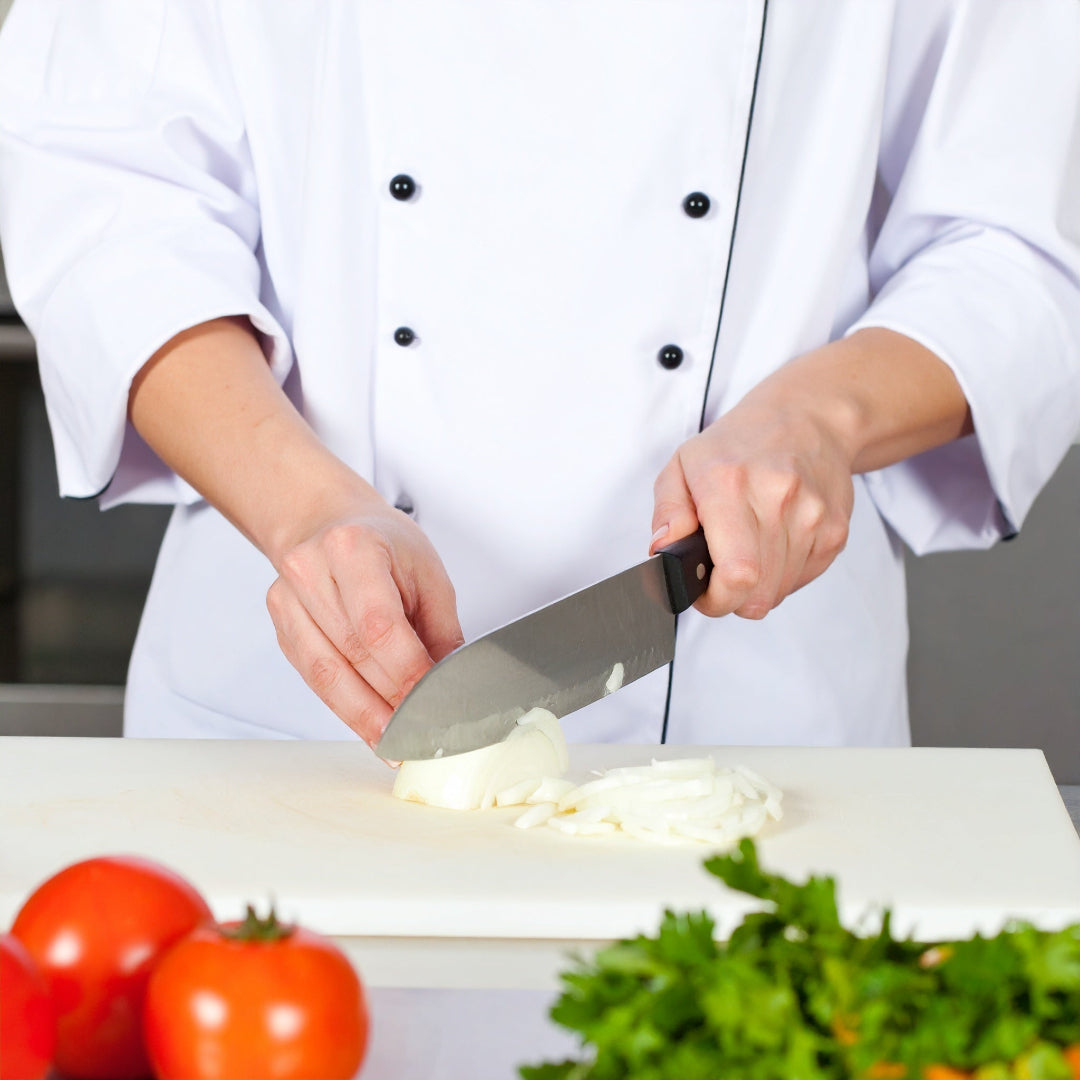 Chef Slicing Onions