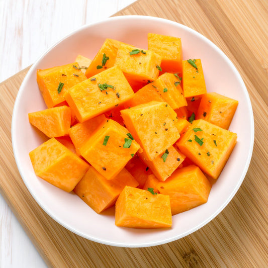 Diced Orange Kumara with herbs