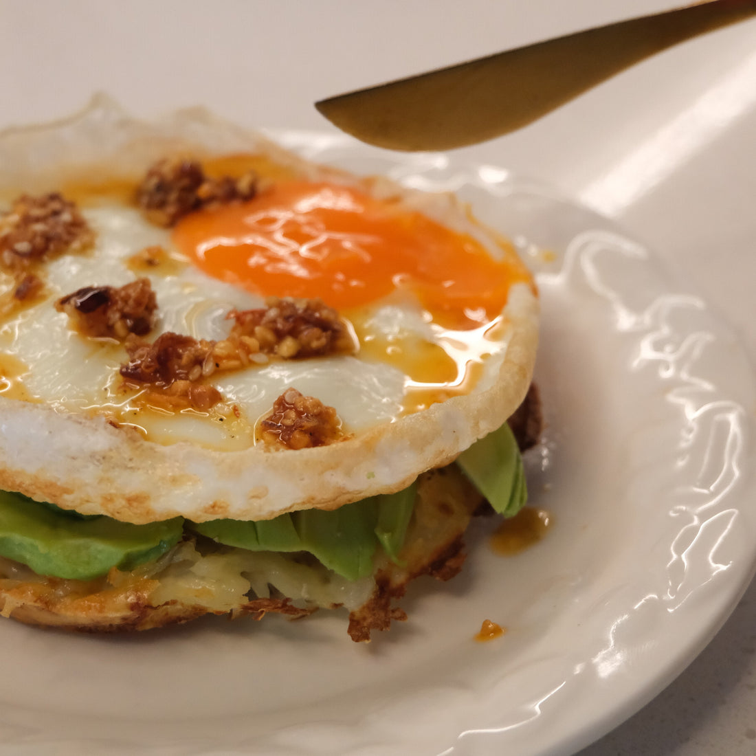 Crispy Potato Stack with Avocado & Fried Egg