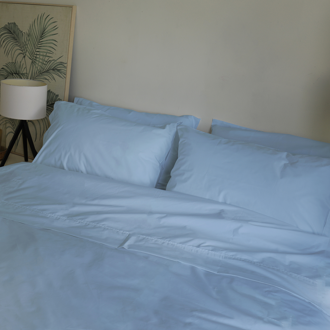 Allergy-safe Organic Cotton Flat Sheets - Blue