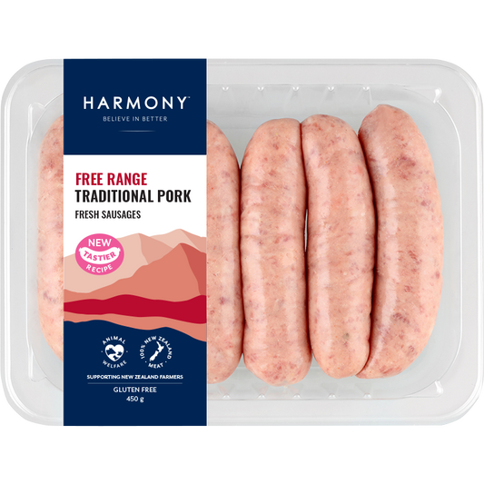 Harmony Free Range Traditional Pork Sausages 450g