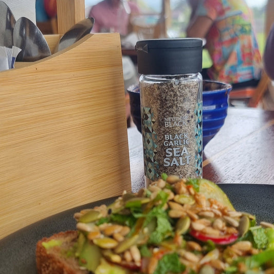 Black Garlic Salt in a Cafe