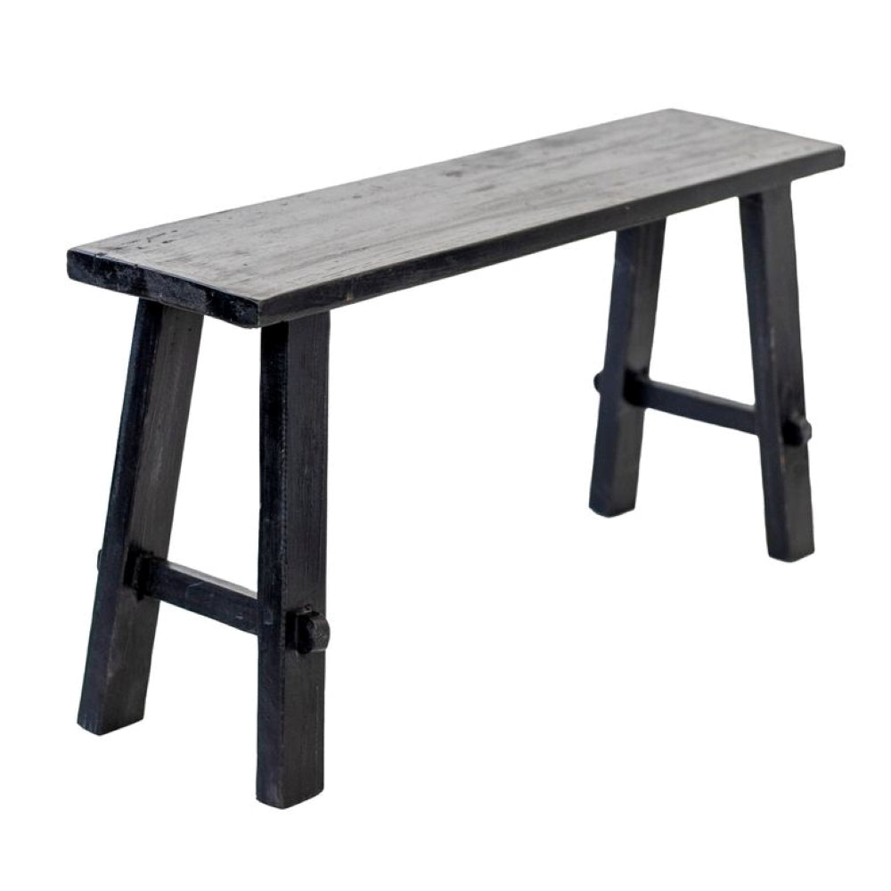 Rustico Reclaimed Teak Bench - Black, Medium