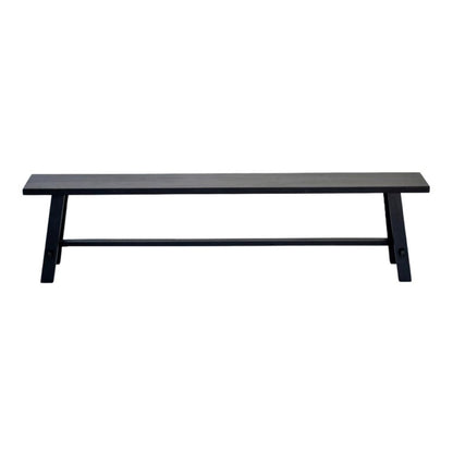 Rustic Charm and Eco-Conscious Style with the Rustico Reclaimed Teak Bench - Long, Black