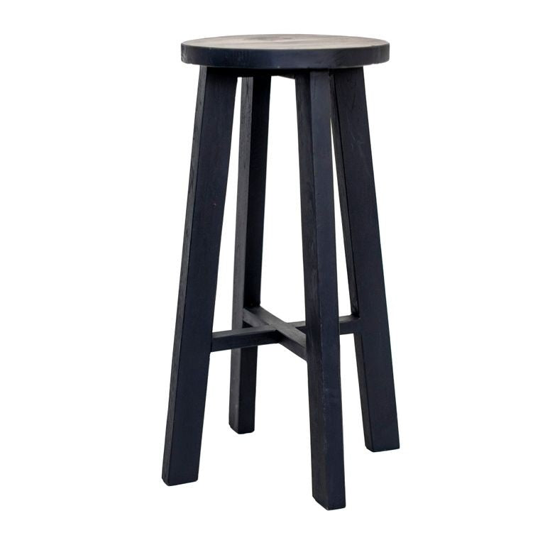 Rustico Reclaimed Teak Tall Stool - Black