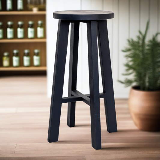 Rustico Reclaimed Teak Tall Stool - Black