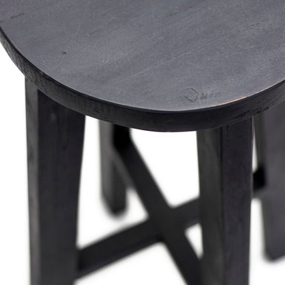 Rustico Reclaimed Teak Tall Stool - Black