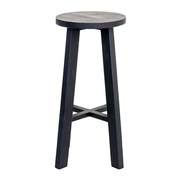 Rustico Reclaimed Teak Tall Stool - Black