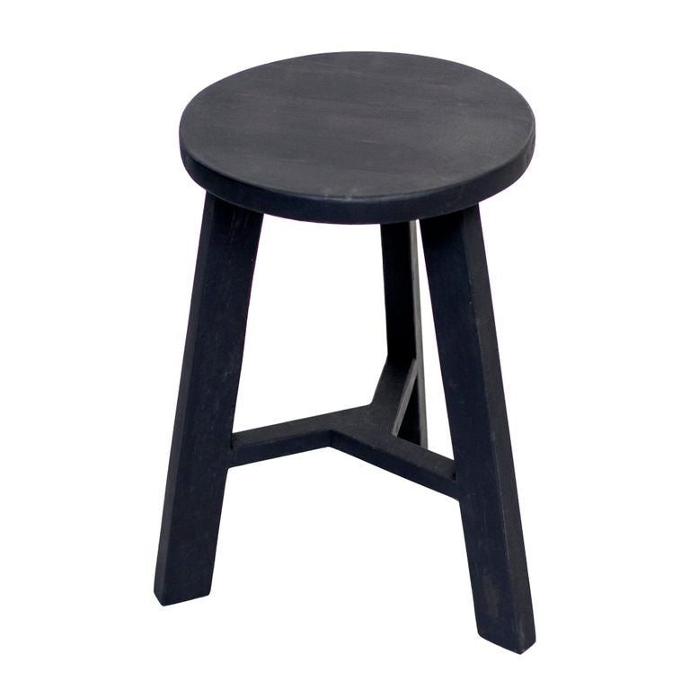 Rustico Reclaimed Teak Tripod Stool - Black