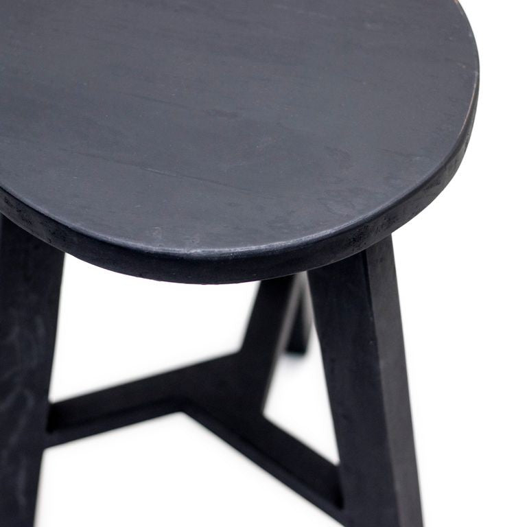 Rustico Reclaimed Teak Tripod Stool - Black