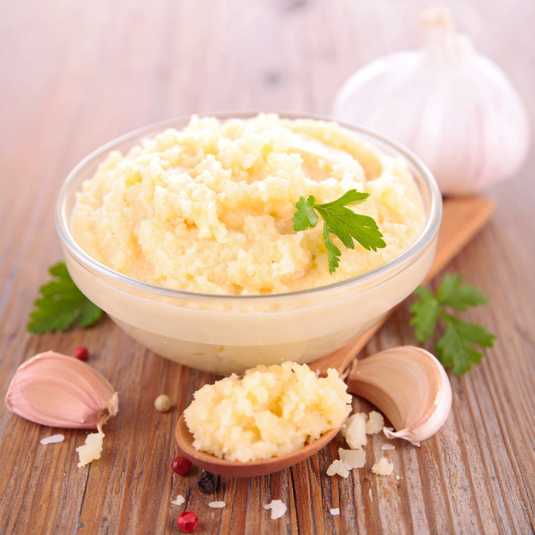 Garlic Paste in a Glass bowl
