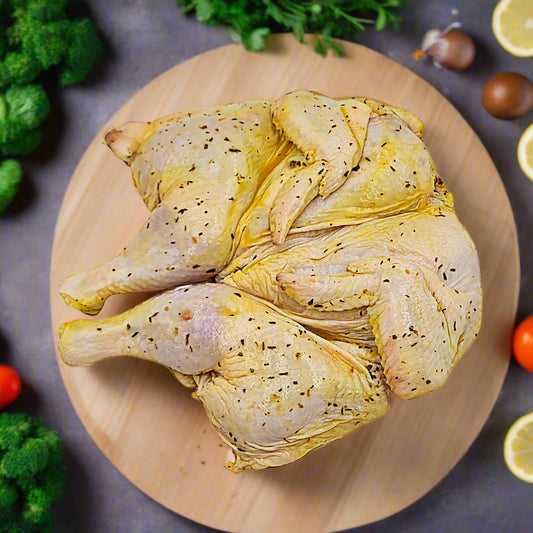 Glazed Lemon Herb Butterflied Chicken