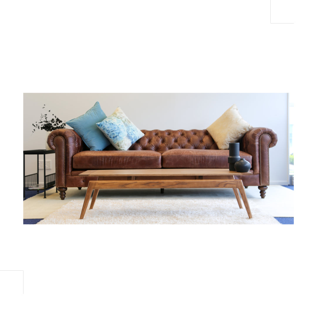 Leather 3 Seater Chesterfield Sofa, Tobacco