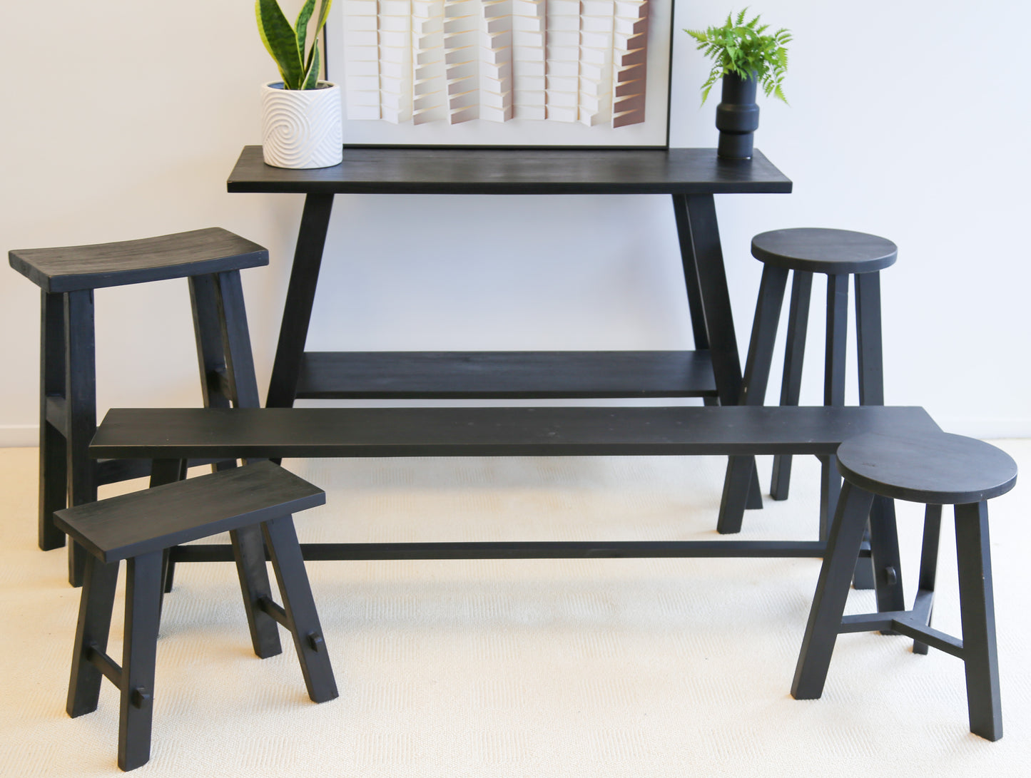 Rustic Charm and Eco-Conscious Style with the Rustico Reclaimed Teak Bench - Long, Black