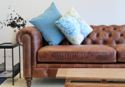 Leather 3 Seater Chesterfield Sofa, Tobacco