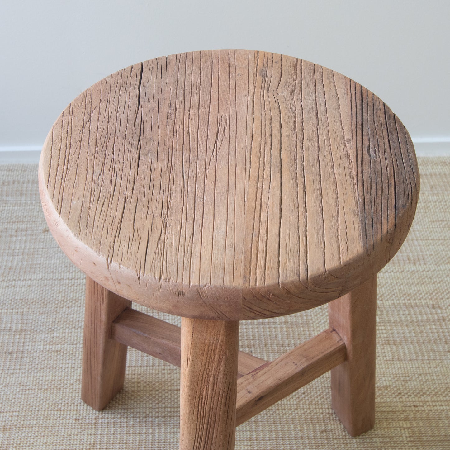 Reclaimed Elm Coastline Round Stool