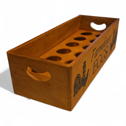 Embrace Vintage Charm with Our Wooden 12 Egg Storage Box