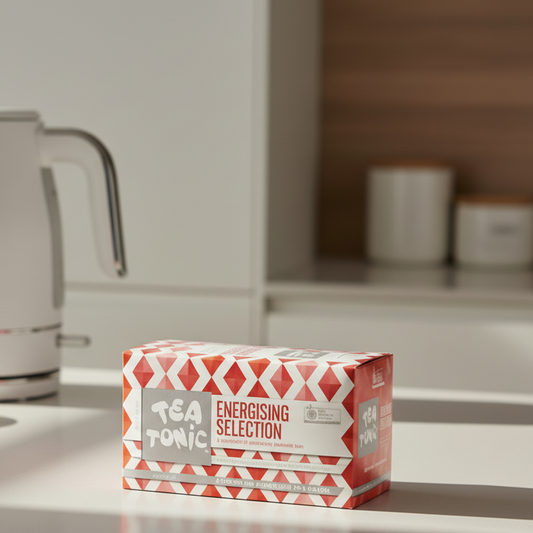 Box of Tea Tonic Energising Selection on a white background