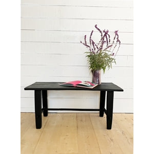 Wide Teak Bench - Black