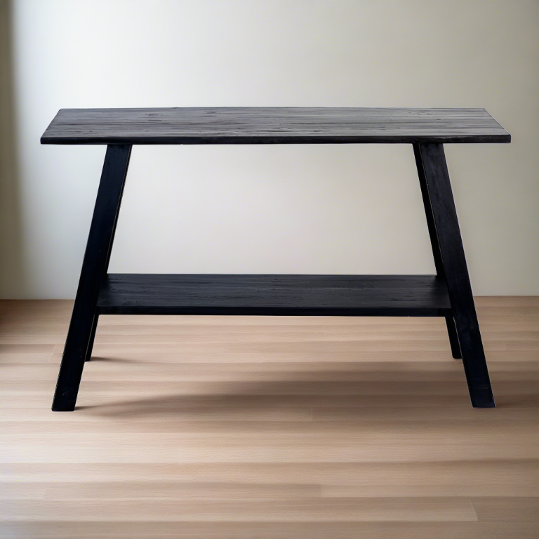 Rustico Reclaimed Teak Console - 120cm wide Black