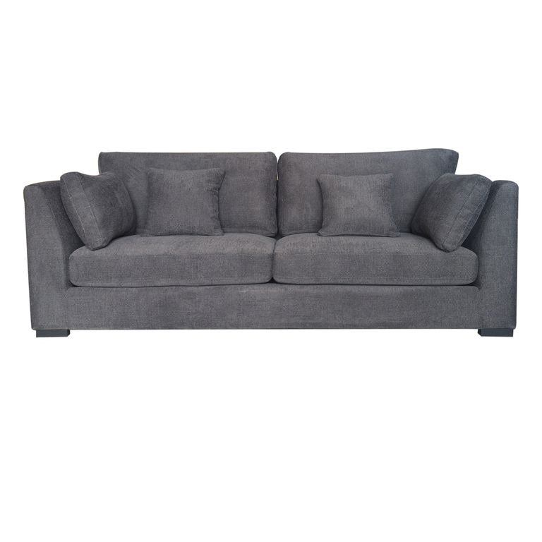 York 3 Seater Upholstered Sofa, Charcoal