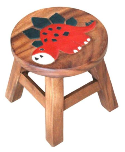 Recycled Wood Kids Stool – Dinosaur