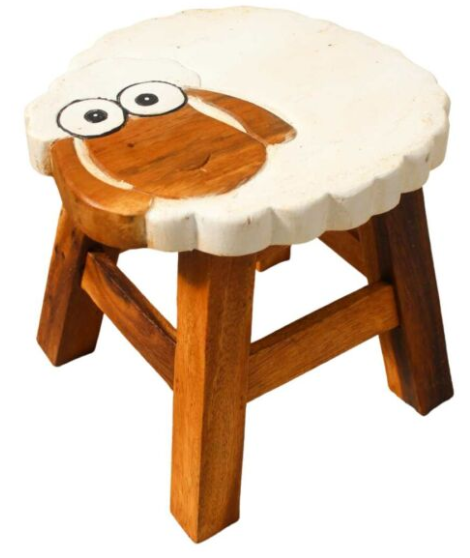 Recycled Wood Kids Stool – Sheep